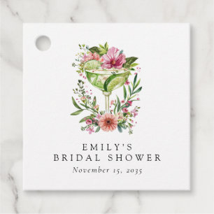 Margarita Fiesta Floral Bridal Shower Favour Tags