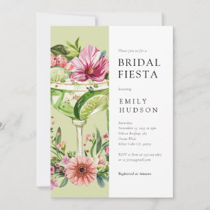 Margarita Fiesta Floral Bridal Shower Invitation