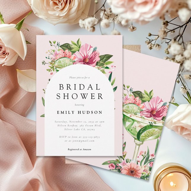 Margarita Fiesta Floral Bridal Shower Invitation (Creator Uploaded)