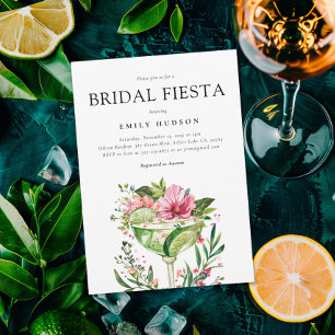 Margarita Fiesta Floral Bridal Shower Invitation