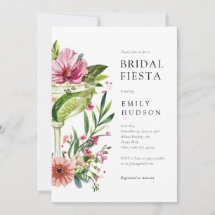 Margarita Fiesta Floral Bridal Shower Invitation