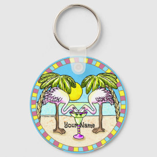 Margarita Flamingo  Key Ring