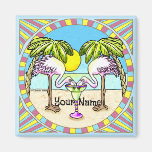 Margarita Flamingo Magnet