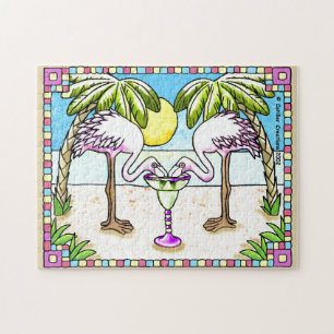Margarita Flamingos Jigsaw Puzzle