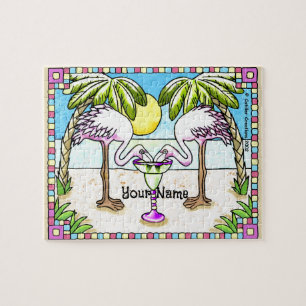 Margarita Flamingos Jigsaw Puzzle