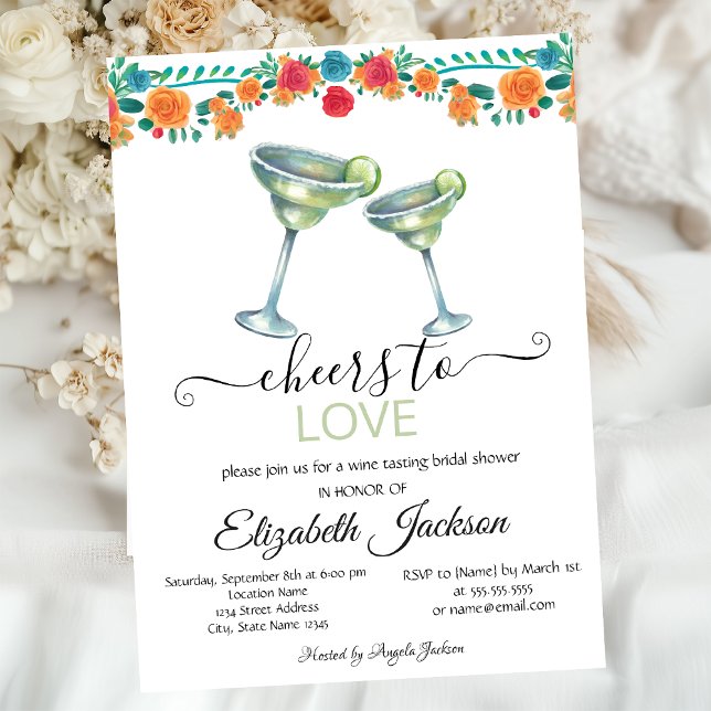 Margarita Flowers Mexican Fiesta Bridal Shower Invitation (Creator Uploaded)