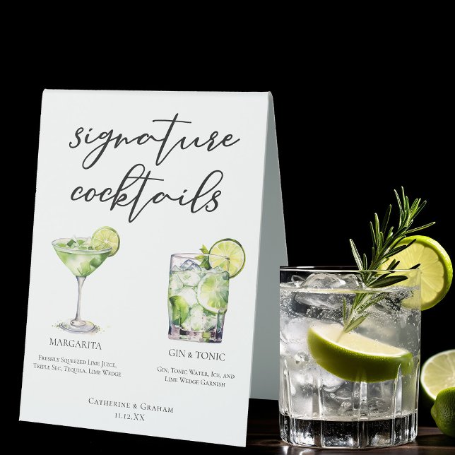 Margarita Gin & Tonic Signature Cocktails Menu (Creator Uploaded)