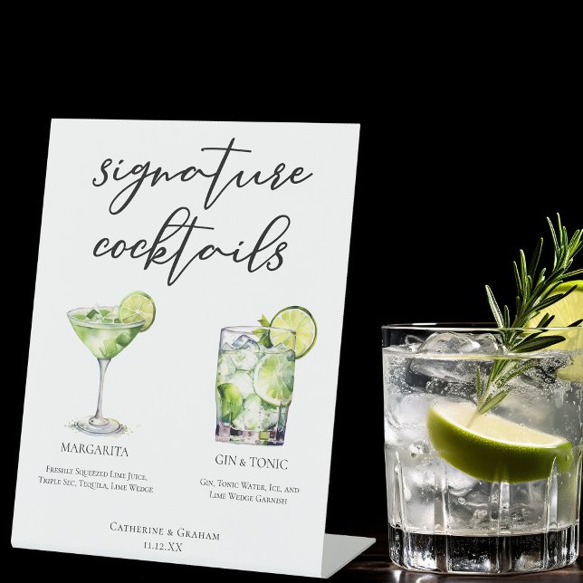 Margarita Gin & Tonic Signature Cocktails Menu Pedestal Sign (Creator Uploaded)