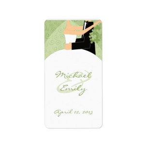 Margarita Green Wedding Favour Labels
