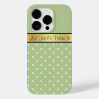 Margarita Green White Polka Dots, Gold Ribbon Name
