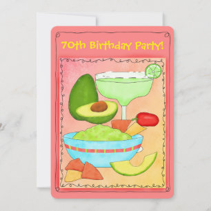 Margarita Guacamole 70th Birthday Party Invitation