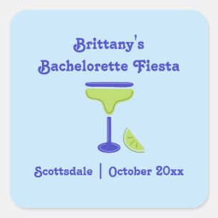 Margarita Lime Bachelorette Fiesta Party Favour Square Sticker