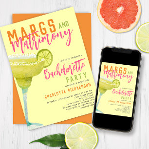 Margarita Margs & Matrimony Lemon Bachelorette   Invitation