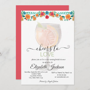 Margarita Mexican Flowers Fiesta Bridal Shower Invitation