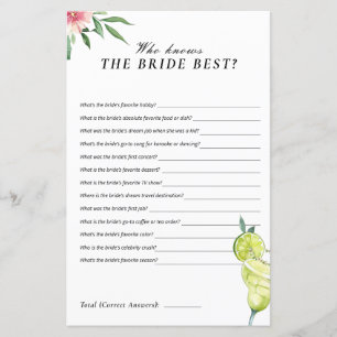 Margarita Mexican Who Knows the Bride Best Game