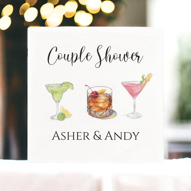 Margarita Old Fashioned Cosmo Bridal Couples Napkin (Creator Uploaded)