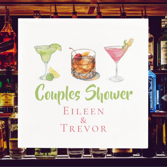 Margarita Old Fashioned Cosmo Couples Shower  Napkin (Creator Uploaded)
