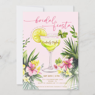 Margarita Pink Bridal Fiesta Floral Bridal Shower Invitation