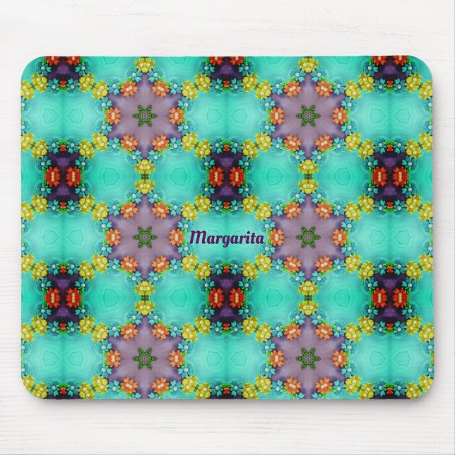 MARGARITA ~ Pretty Floral Pattern ~ Personalized  Mouse Pad (Front)