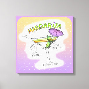 MARGARITA RECIPE COCKTAIL ART CANVAS PRINT