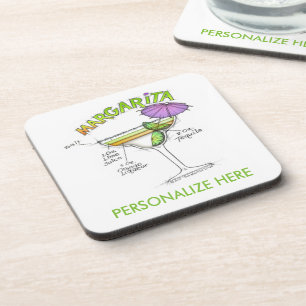 MARGARITA RECIPE COCKTAIL ART COASTER