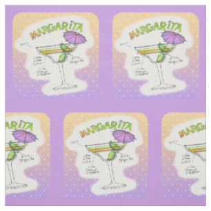 MARGARITA RECIPE COCKTAIL ART FABRIC