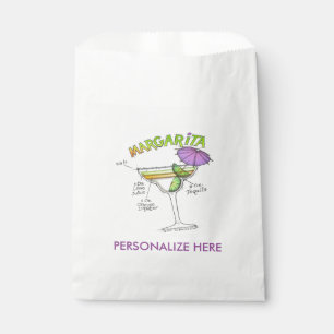 MARGARITA RECIPE COCKTAIL ART FAVOUR BAG