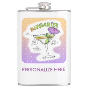 MARGARITA RECIPE COCKTAIL ART HIP FLASK