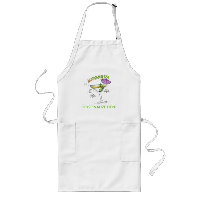 MARGARITA RECIPE COCKTAIL ART LONG APRON (Front)