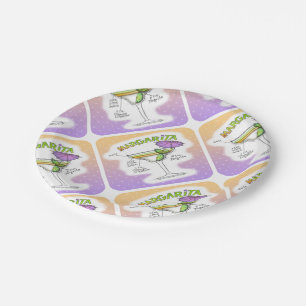 MARGARITA RECIPE COCKTAIL ART PAPER PLATE