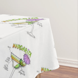 MARGARITA RECIPE COCKTAIL ART TABLECLOTH