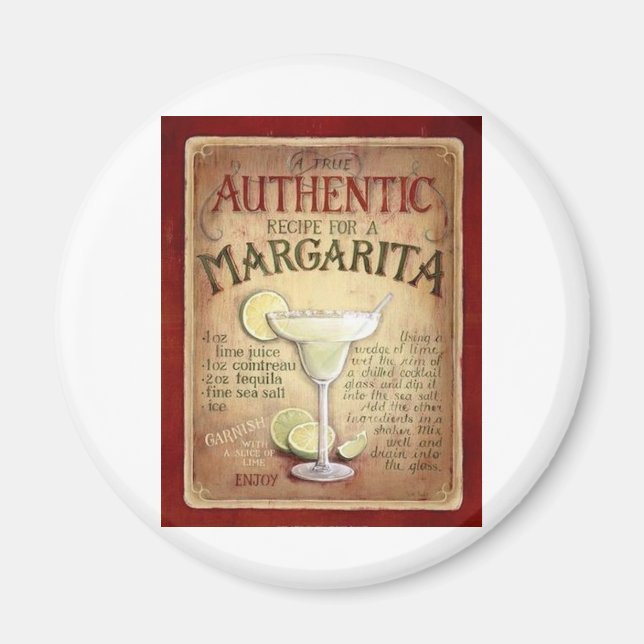 margarita recipe magnet (Front)