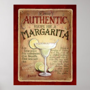 margarita recipe poster