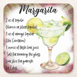 Margarita square paper coaster