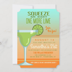 Margarita   Squeeze Me Baby One More Lime Invitation