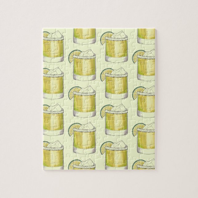Margarita Summer Cocktail Mixed Drink Lime Green Jigsaw Puzzle (Vertical)