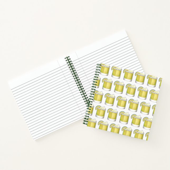 Margarita Summer Cocktail Mixed Drink Lime Green Notebook (Inside)