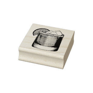 Margarita Summer Cocktail Mixed Drink Lime Salt Rubber Stamp
