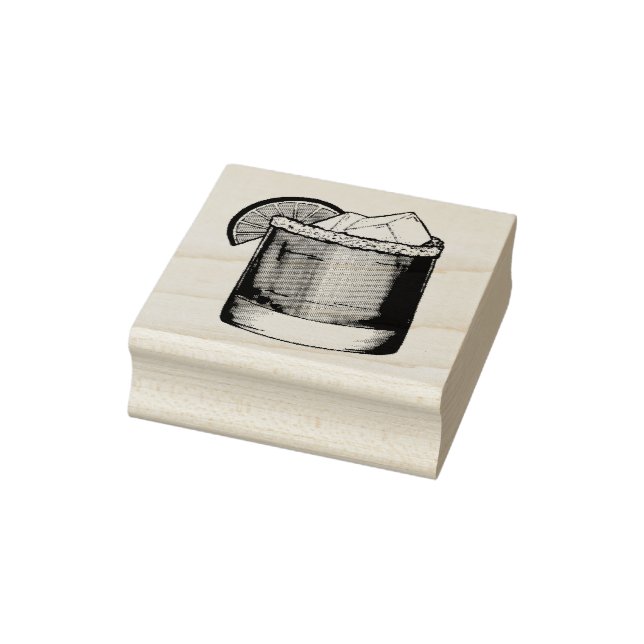 Margarita Summer Cocktail Mixed Drink Lime Salt Rubber Stamp (Stamp)