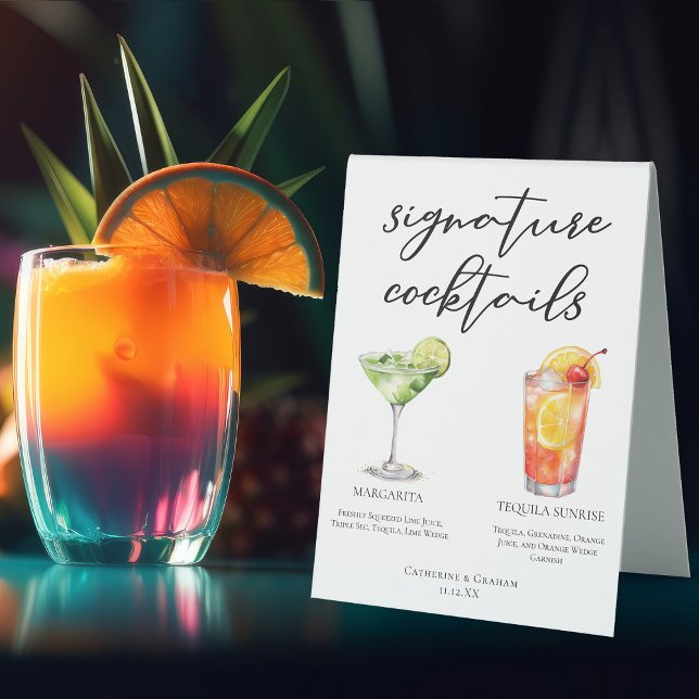 Margarita Tequila Sunrise Wedding Cocktails Menu (Creator Uploaded)