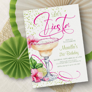 Margarita Tropical Floral Birthday Invitation