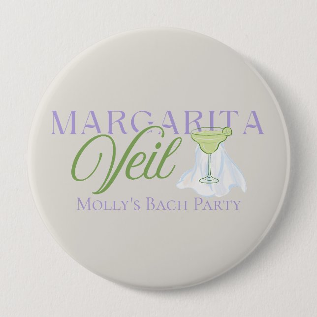 Margarita Veil – Fun Bachelorette Party 10 Cm Round Badge (Front)