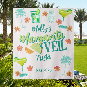 Margarita Veil Tropical Bachelorette Banner Tapestry