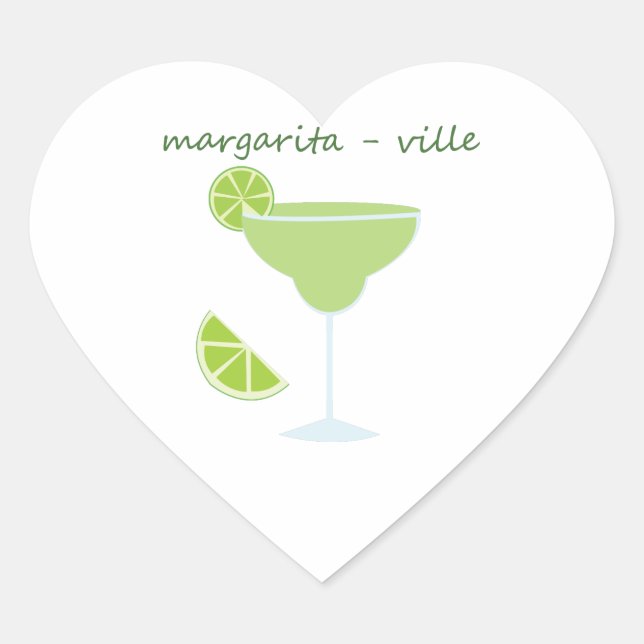 Margarita-ville Heart Sticker (Front)