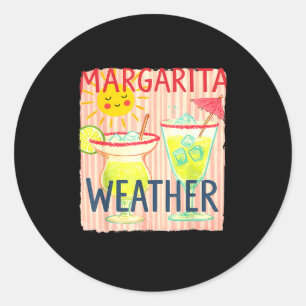 Margarita weather cocktail hawaii summer vacation classic round sticker