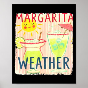 Margarita weather retro summer beach vacation poster
