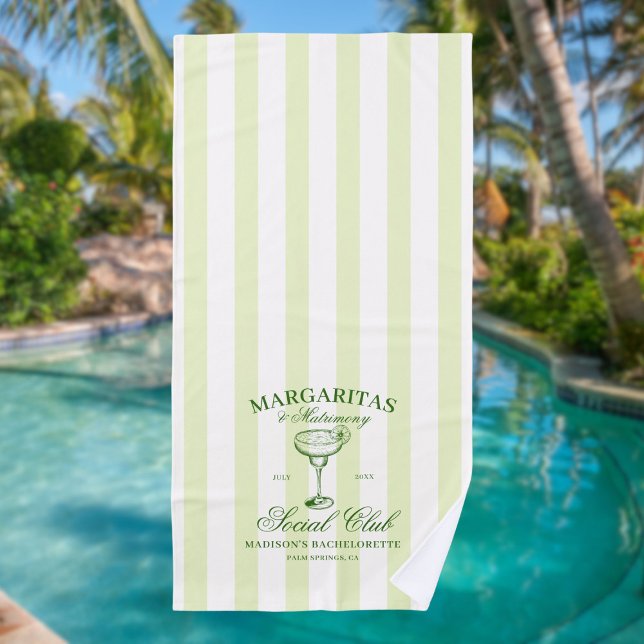 Margaritas and Matrimony Bachelorette Beach Towel (Creator Uploaded)