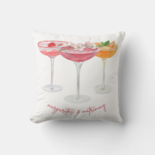 Margaritas and Matrimony Colorful Margaritas Cushion