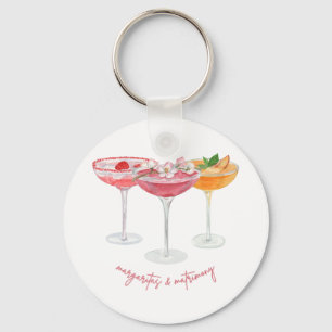 Margaritas and Matrimony Colourful Margaritas Key Ring