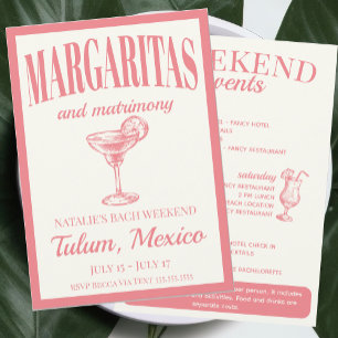 Margaritas And Matrimony Social Cocktail Itinerary Invitation